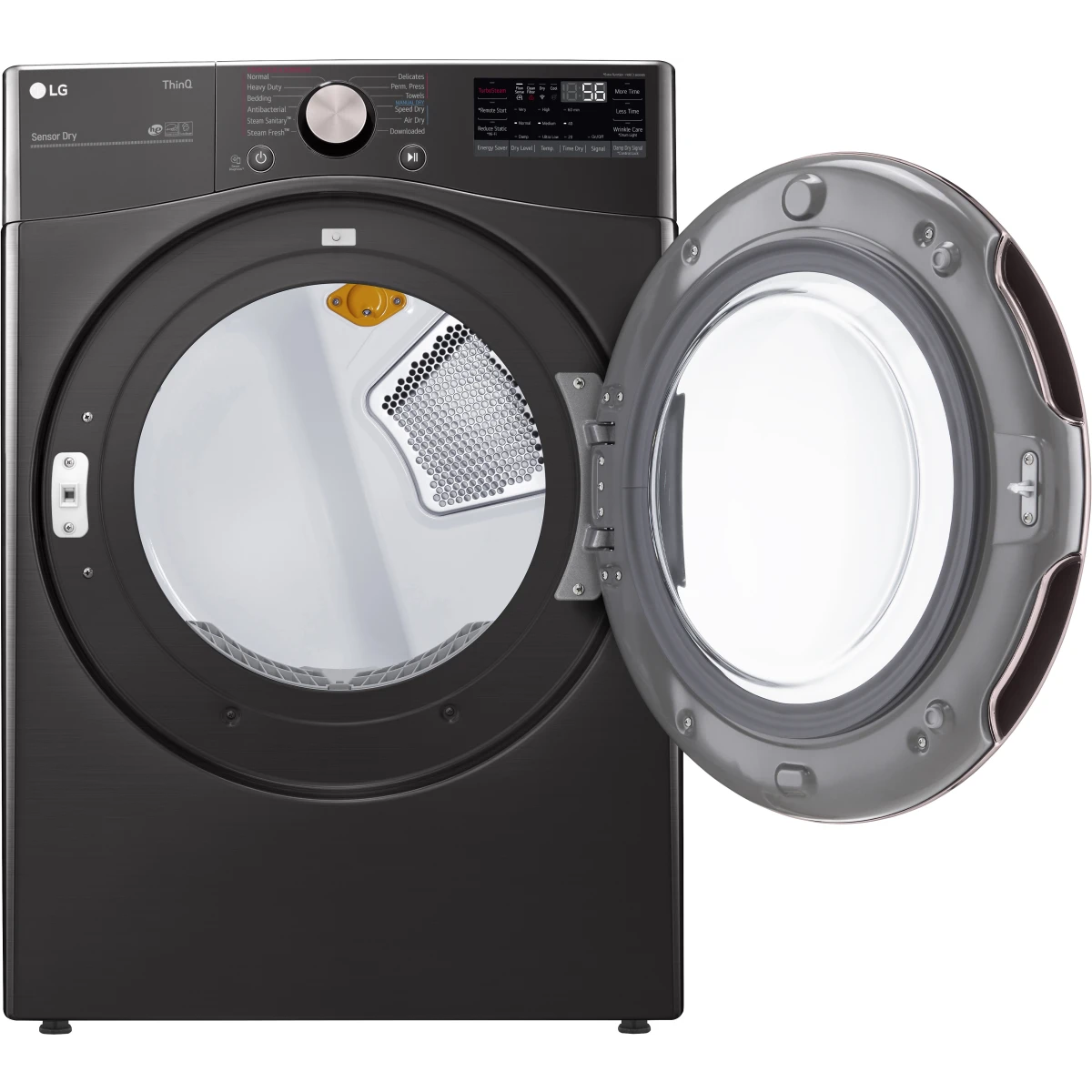 LG - DLGX4001B - 27 Inch Gas Smart Dryer with 7.4 Cu. Ft. Capacity, 12 Dryer Programs, Sensor Dry, Steam, Wrinkle Care, Dial-A-Cycle™, SteamSanitary™ and Energy Star Certified: Black Steel