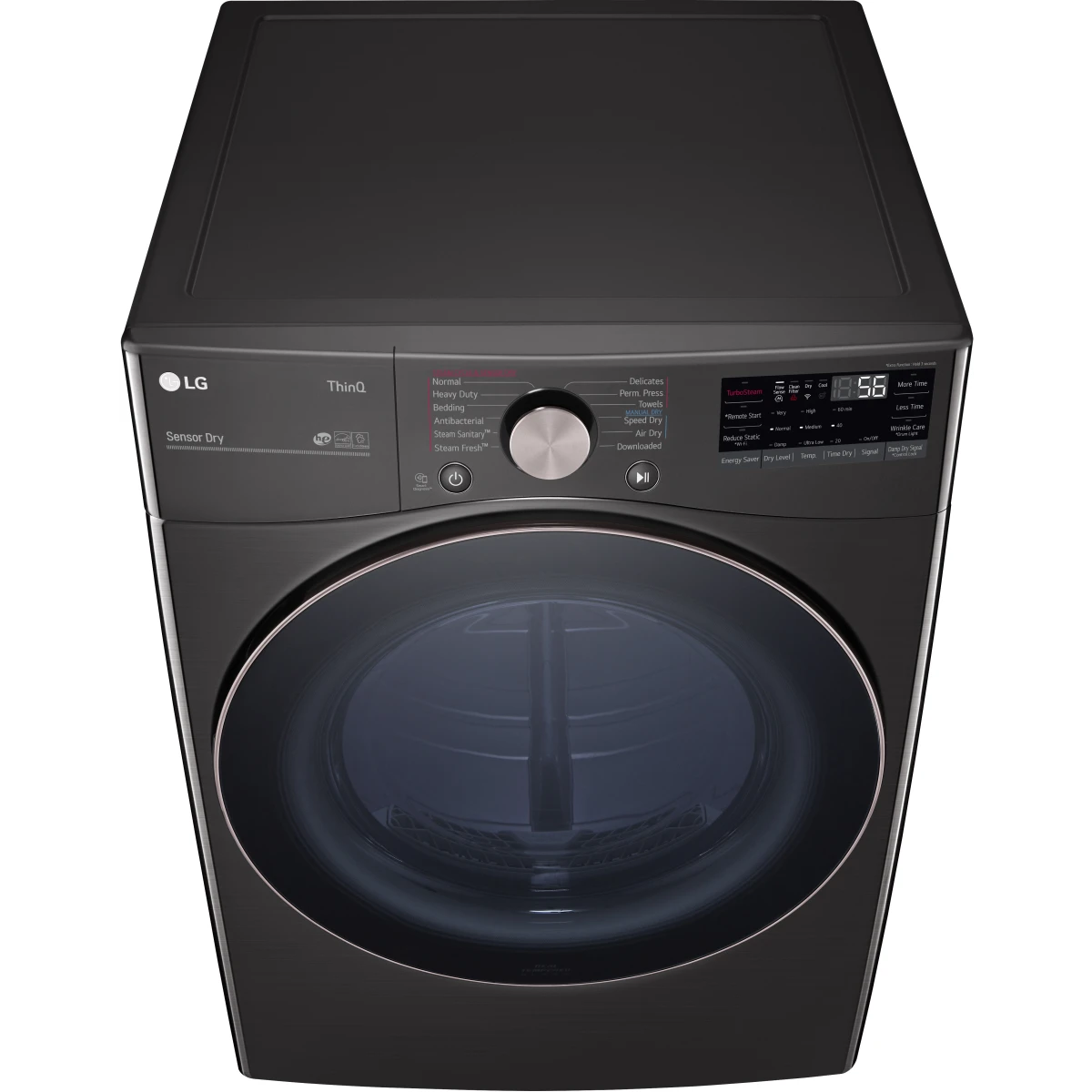 LG - DLGX4001B - 27 Inch Gas Smart Dryer with 7.4 Cu. Ft. Capacity, 12 Dryer Programs, Sensor Dry, Steam, Wrinkle Care, Dial-A-Cycle™, SteamSanitary™ and Energy Star Certified: Black Steel