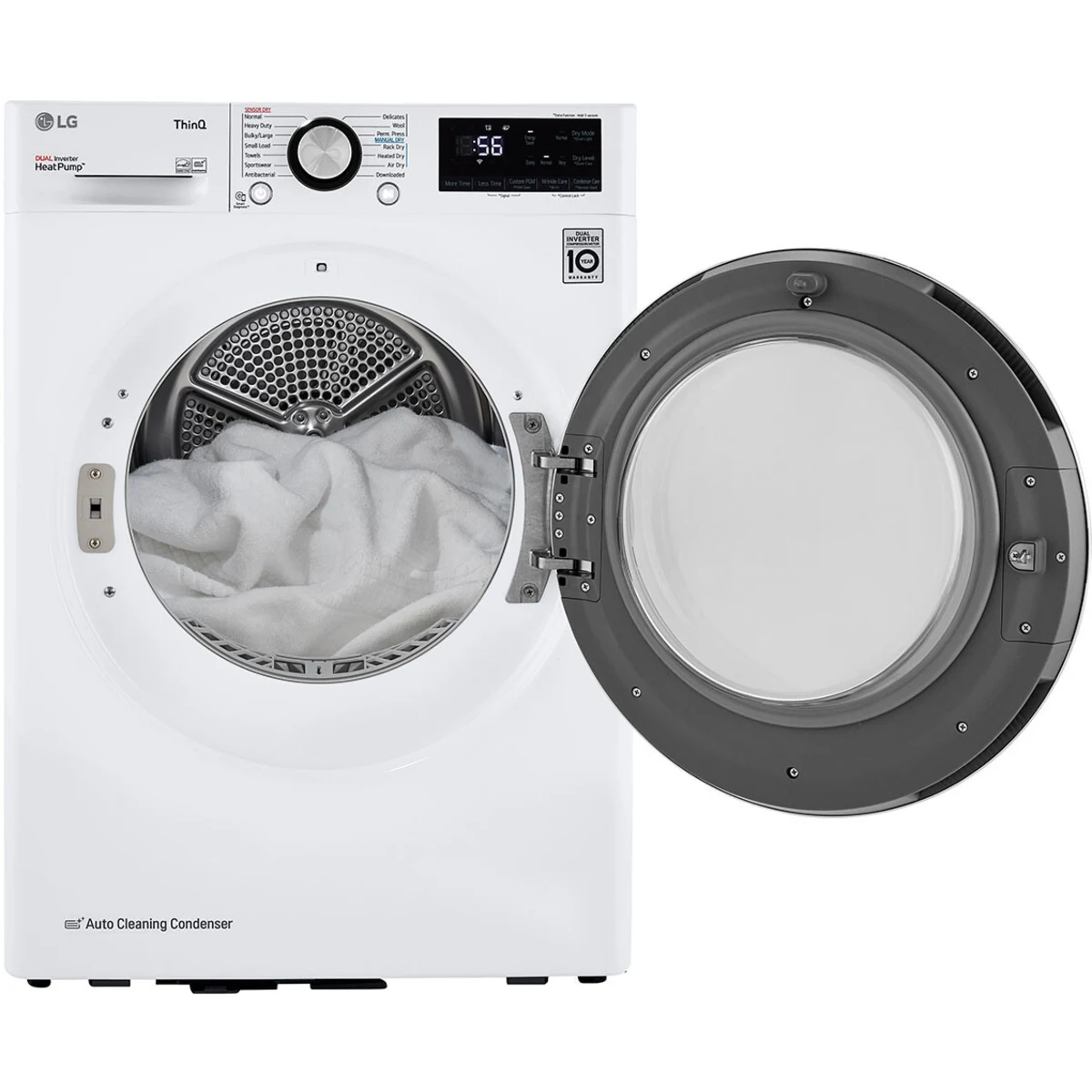 LG - DLHC1455W - 24 Inch Smart Electric Ventless Dryer with 4.2 Cu. Ft. Capacity, 14 Dryer Programs, Sensor Dry, Dual Inverter HeatPump™ Technology, and ENERGY STAR® Certified