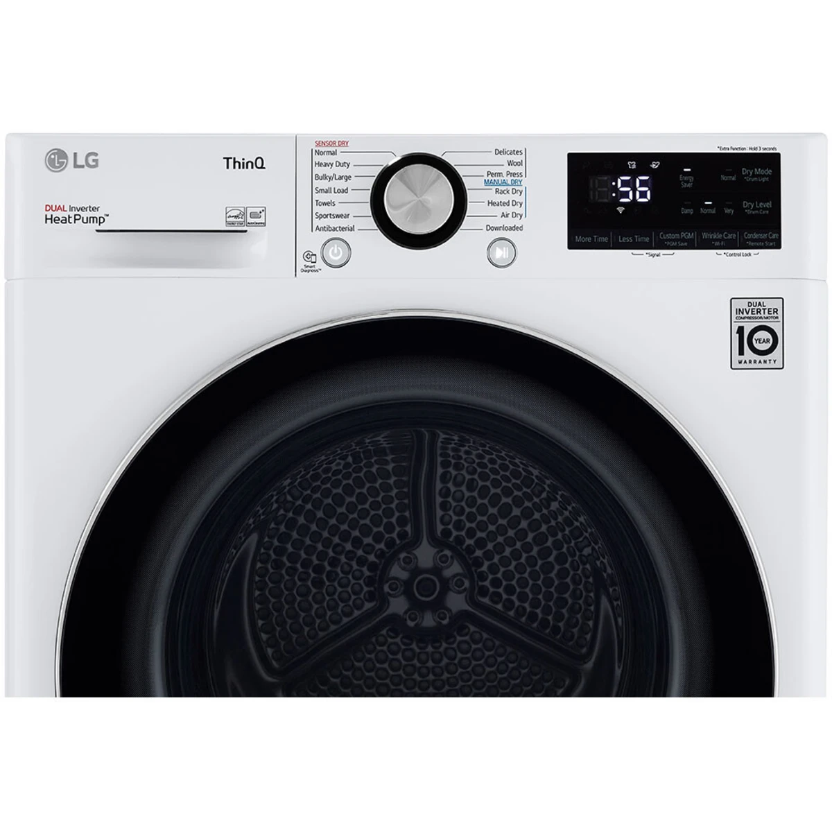 LG - DLHC1455W - 24 Inch Smart Electric Ventless Dryer with 4.2 Cu. Ft. Capacity, 14 Dryer Programs, Sensor Dry, Dual Inverter HeatPump™ Technology, and ENERGY STAR® Certified