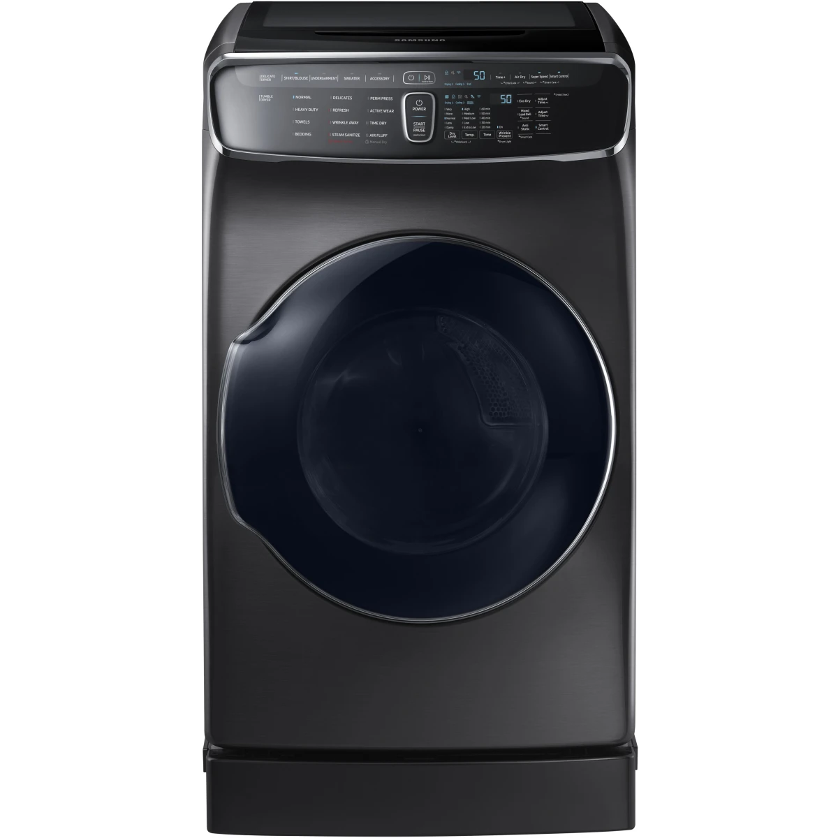 Samsung FlexWash - DVE60M9900V - 27 Inch FlexDry™ Electric Dryer with 7.5 cu. ft. Capacity, Multi-Steam™, Super Speed, Sensor Dry, Drying Rack, 16 Dry Cycles, Wrinkle Prevent, Anti-Static Option, Smart Care, Wi-Fi