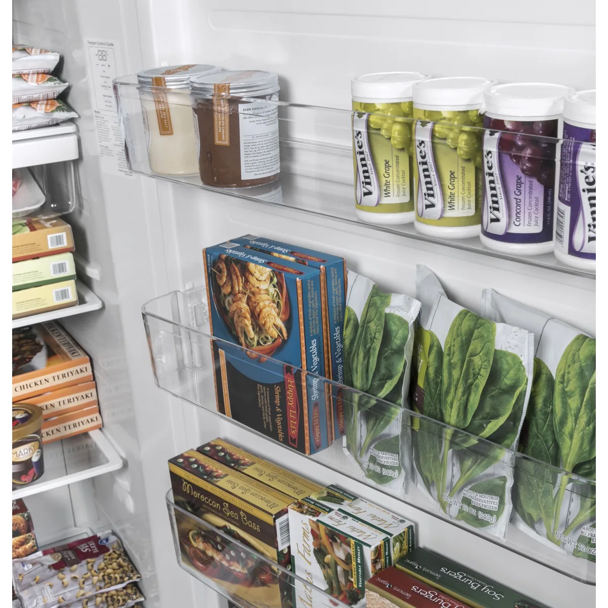 GE - FUF17DLRWW - 33 Inch Upright Freezer with Exterior Temperature Control, LED Lighting, Self-Ejecting Key, Adjustable Glass Shelves, 17.3 cu. ft. and Energy Star Rated