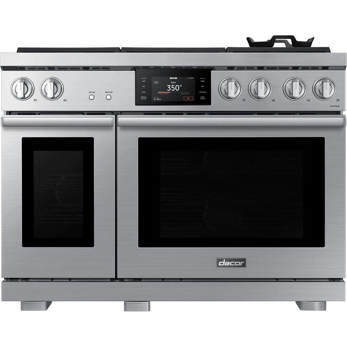 Dacor Transitional - DOP48T960GS - 48 Inch Freestanding Gas Smart Range with 6 Sealed Burners, 7.7 cu. ft. Total Capacity, Continuous Grates, Self-Clean, SimmerSear™ Burners, and Perma-Flame™