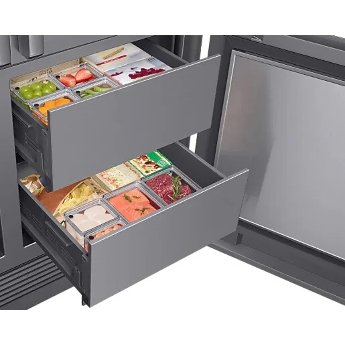 Dacor - DRF487500AP - 48 Inch Panel Ready Counter Depth Built-In 4-Door French Door Smart Refrigerator with 27.7 cu. ft. Total Capacity