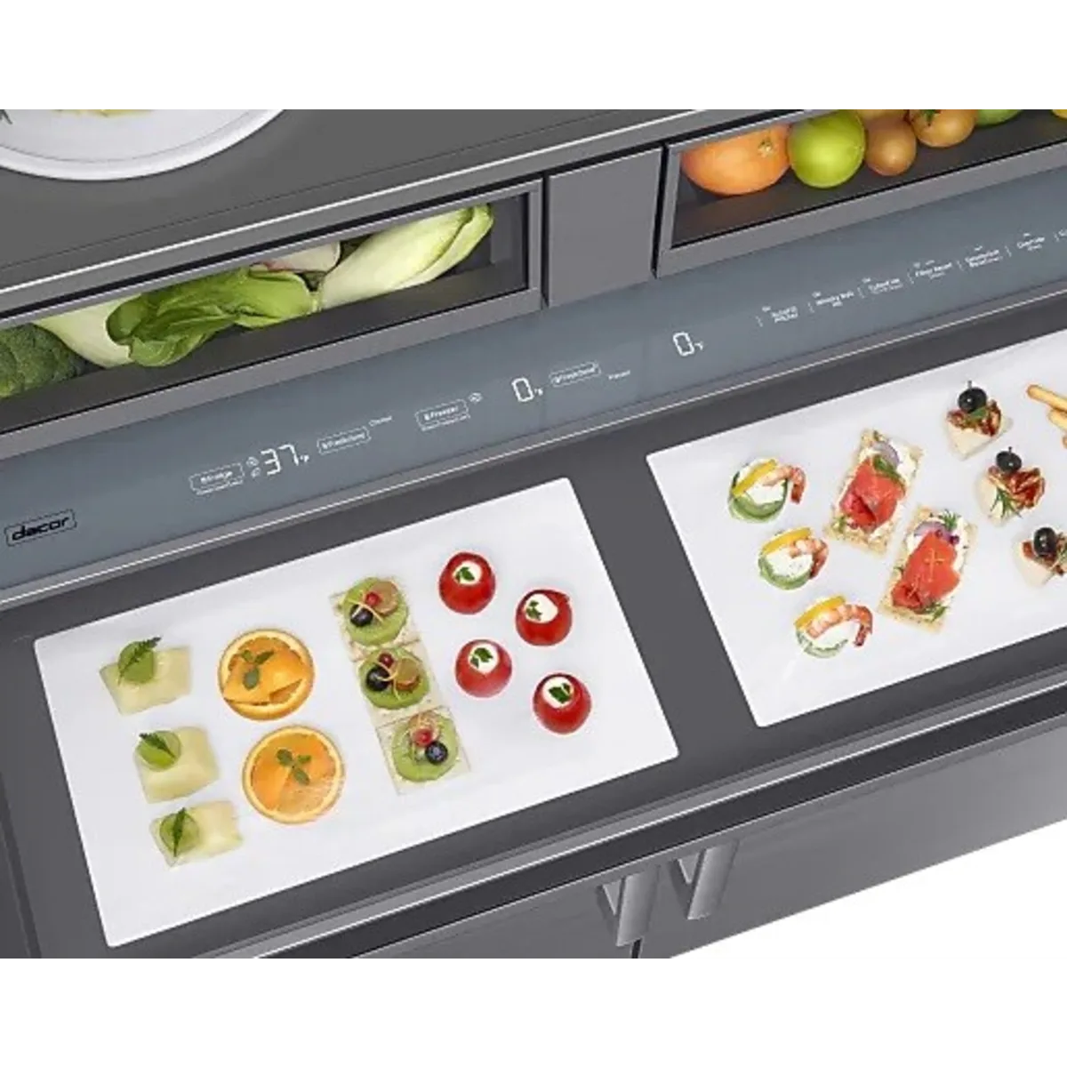 Dacor - DRF487500AP - 48 Inch Panel Ready Counter Depth Built-In 4-Door French Door Smart Refrigerator with 27.7 cu. ft. Total Capacity