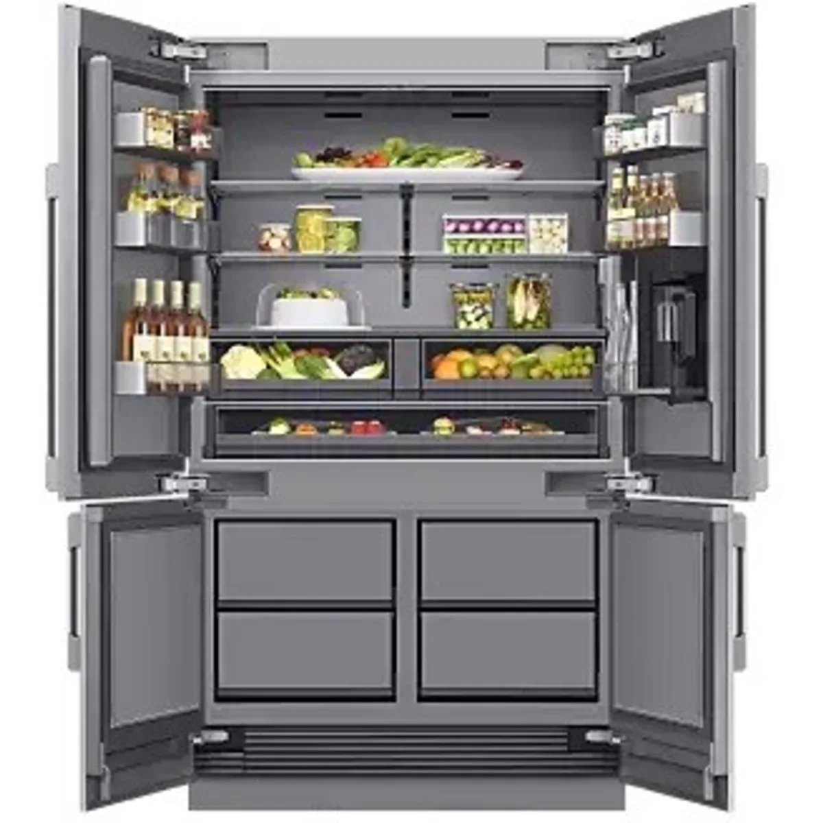 Dacor - DRF487500AP - 48 Inch Panel Ready Counter Depth Built-In 4-Door French Door Smart Refrigerator with 27.7 cu. ft. Total Capacity