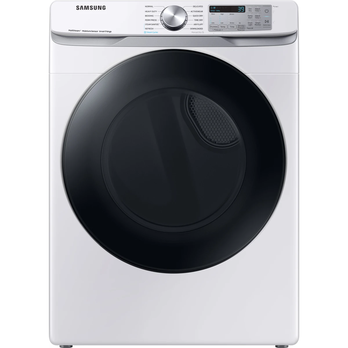 Samsung - DVG45B6300W - 27 Inch Smart Gas Dryer with 7.5 Cu.Ft. Capacity,21 Dryer Programs, 10 Dry Options, 5 Temperature Settings, Steam Sanitize+, Sensor Dry, and ADA Compliant: White