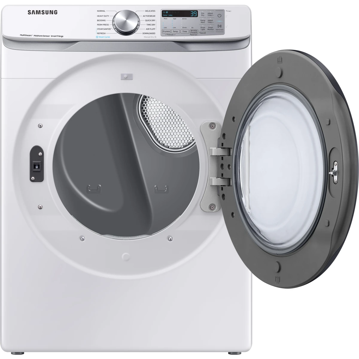 Samsung - DVG45B6300W - 27 Inch Smart Gas Dryer with 7.5 Cu.Ft. Capacity,21 Dryer Programs, 10 Dry Options, 5 Temperature Settings, Steam Sanitize+, Sensor Dry, and ADA Compliant: White