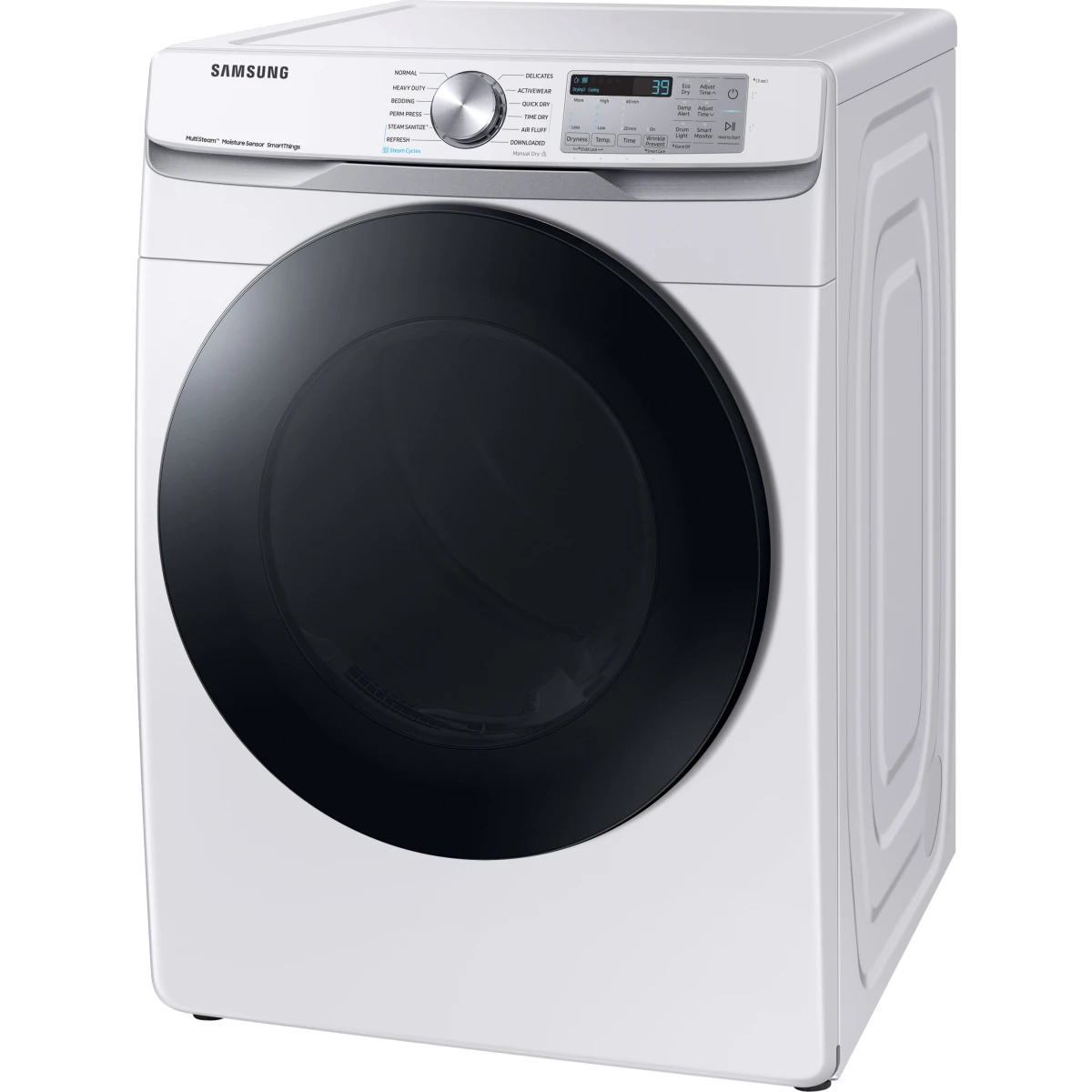 Samsung - DVG45B6300W - 27 Inch Smart Gas Dryer with 7.5 Cu.Ft. Capacity,21 Dryer Programs, 10 Dry Options, 5 Temperature Settings, Steam Sanitize+, Sensor Dry, and ADA Compliant: White