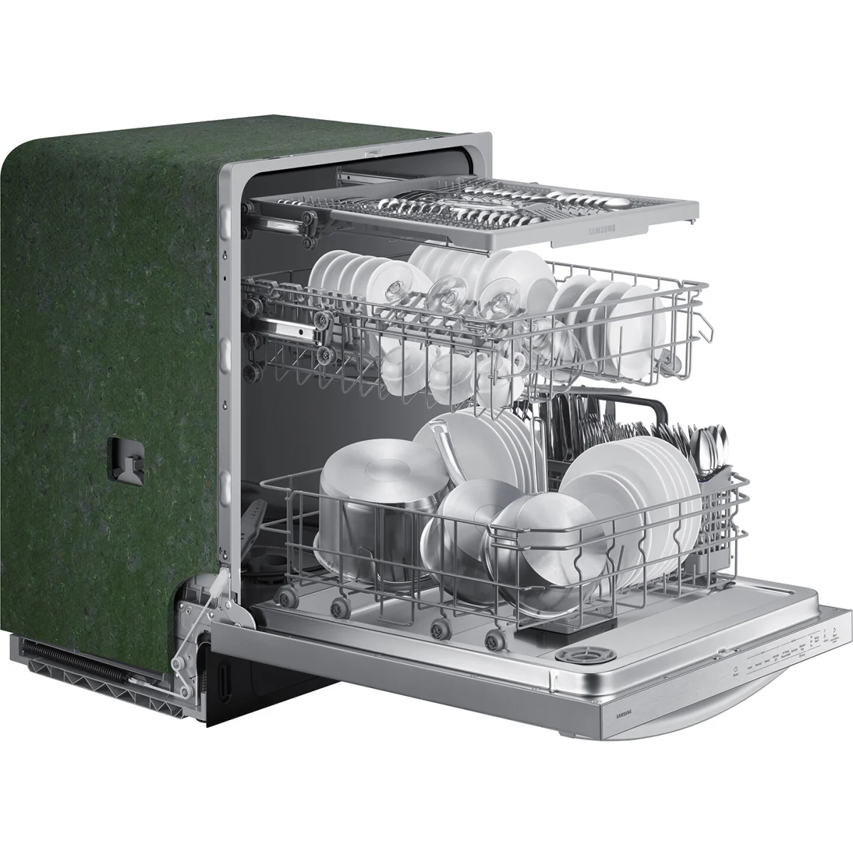 Samsung - DW80CG4051SR - 24 Inch Fully Integrated Dishwasher with 15 Place Settings, Express 60 Cycle, 4 Wash Programs, 4 Wash Options, AutoRelease™ Door, 51 dBA, Hidden Touch Controls, Digital Leak Sensor and Energy Star Rated