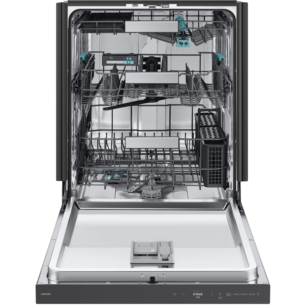 Samsung - DW90F89P0USR - 24 Inch Fully Integrated Smart Dishwasher with 16 Place Settings Capacity, 38 dBA, 10 Wash Cycles, 7 Wash Options, StormWash+™, Express 60 Cycle, AutoRelease™ Door, Leak Sensor, Child Lock, and ENERGY STAR® Certified