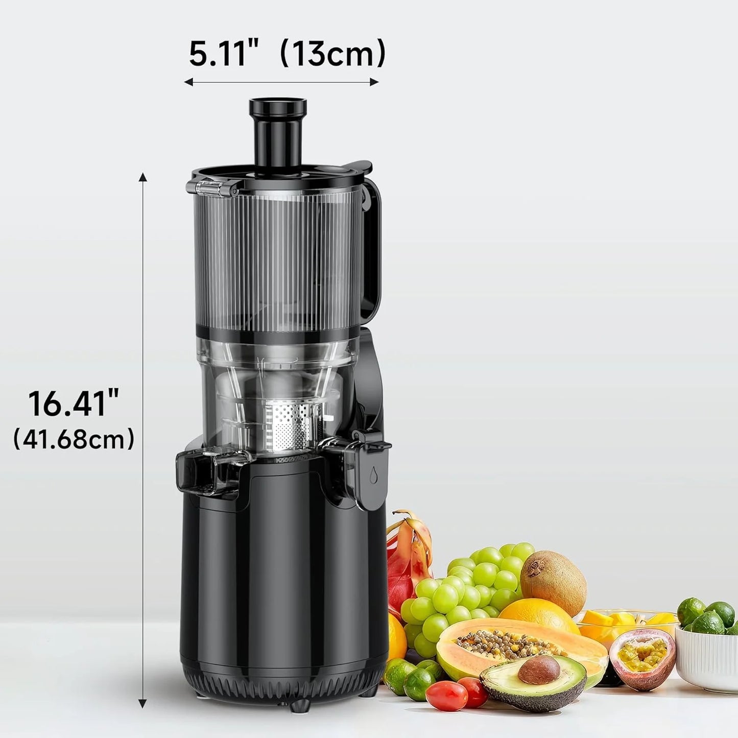 Cold Press Juicer, Amumu Slow Masticating Machines With 5.3" Extra Large Feed