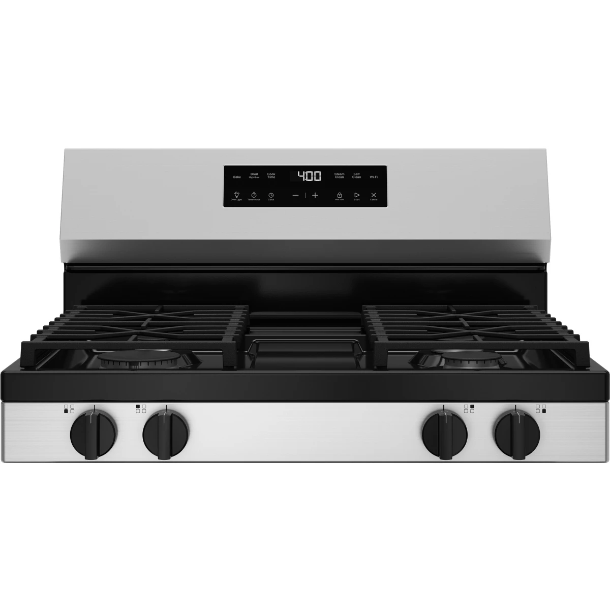 GE - GGF400PVSS - 400 Series 30 Inch Freestanding Gas Smart Range with 4 Sealed Burners, 5.3 cu. ft. Oven Capacity, Power Boil™ Burner, Storage Drawer, SmartHQ™, Enhance Shabbos Mode Built In, and Self & Steam Clean: Stainless Steel