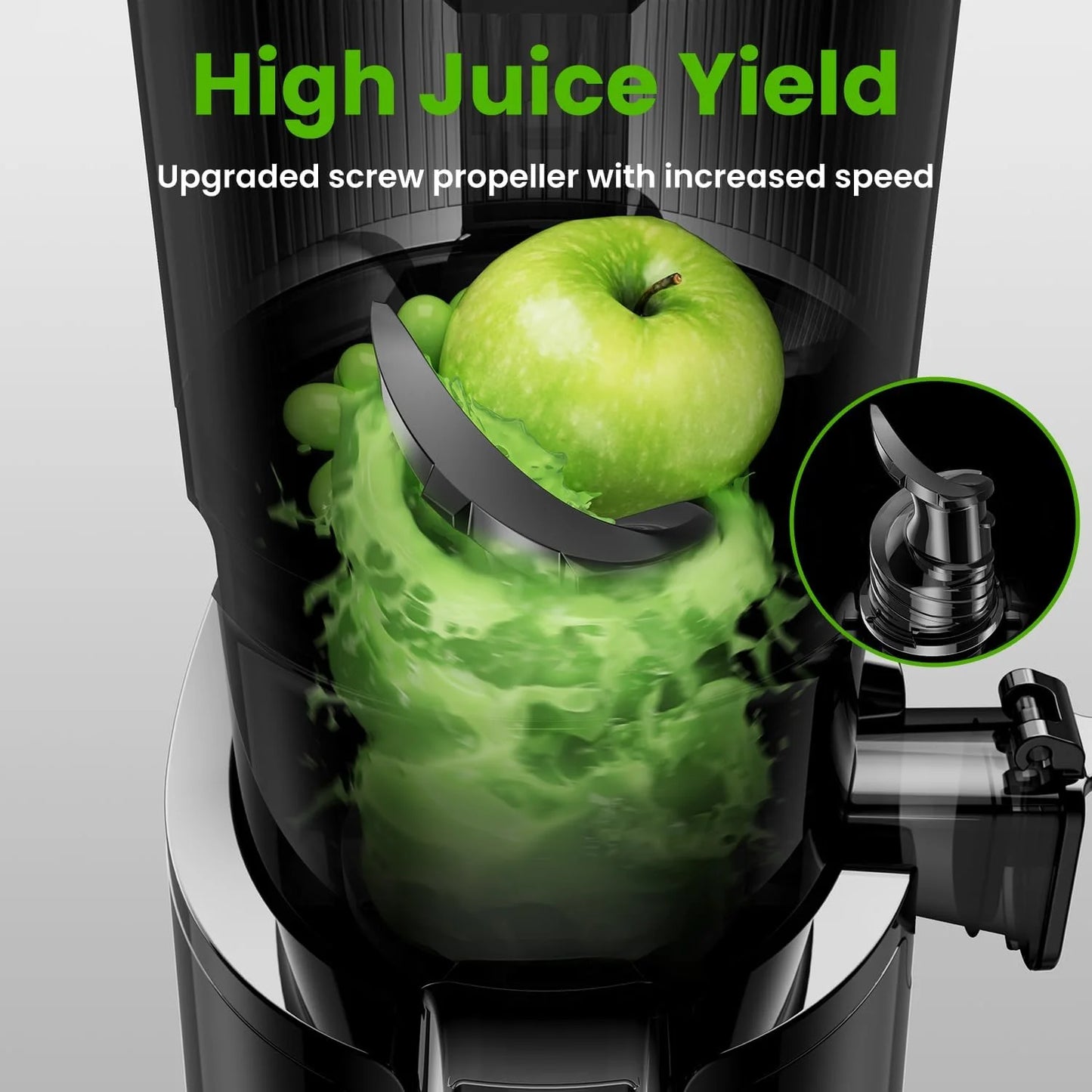 Cold Press Juicer, Amumu Slow Masticating Machines With 5.3" Extra Large Feed