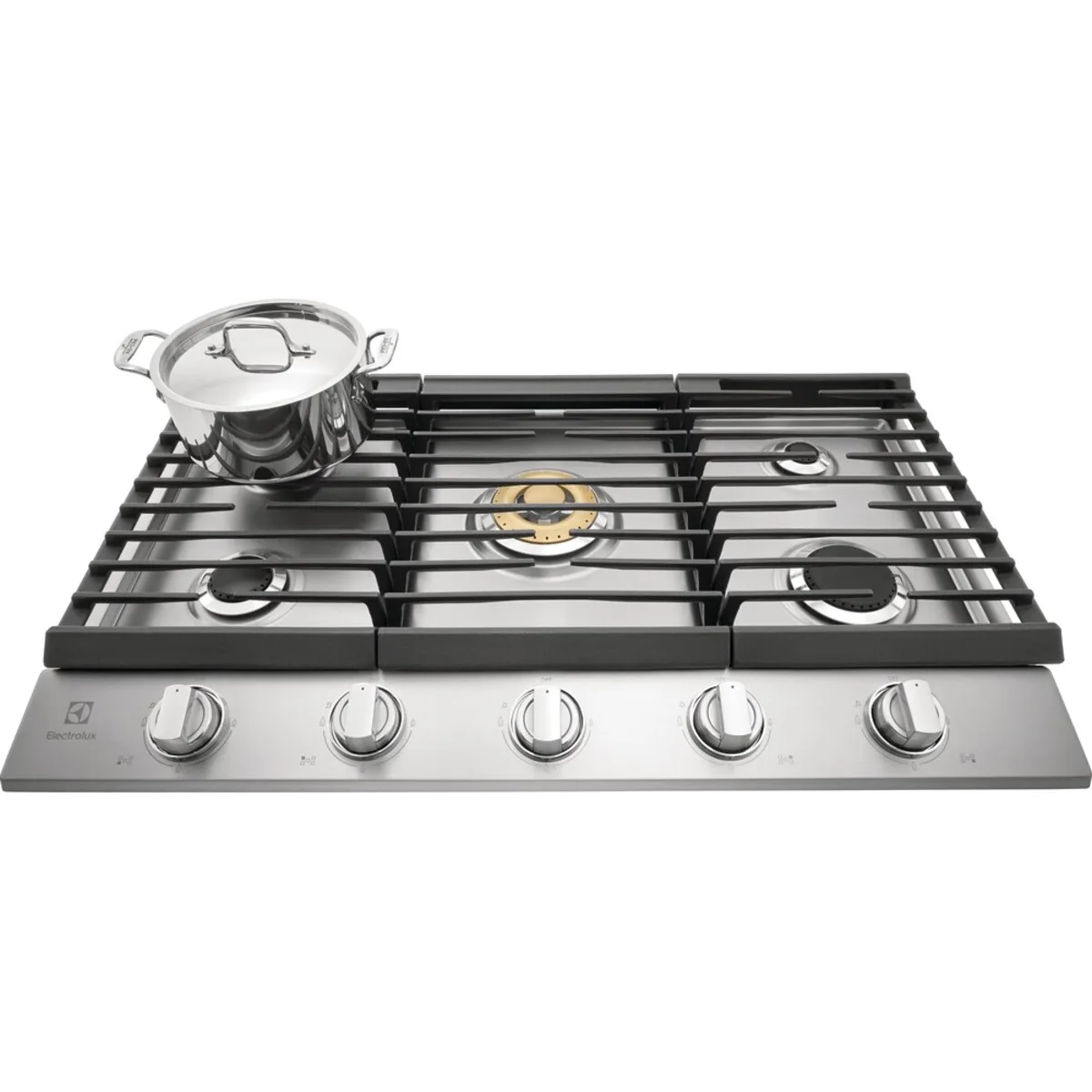 Electrolux - ECCG3668AS - 36 Inch Gas Cooktop with 5 Sealed Burners, Continuous Cast Iron Grates, Power Burner, LP Conversion Kit Included, ADA Compliant, and CSA Listed