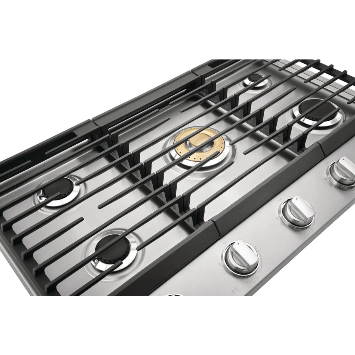 Electrolux - ECCG3668AS - 36 Inch Gas Cooktop with 5 Sealed Burners, Continuous Cast Iron Grates, Power Burner, LP Conversion Kit Included, ADA Compliant, and CSA Listed