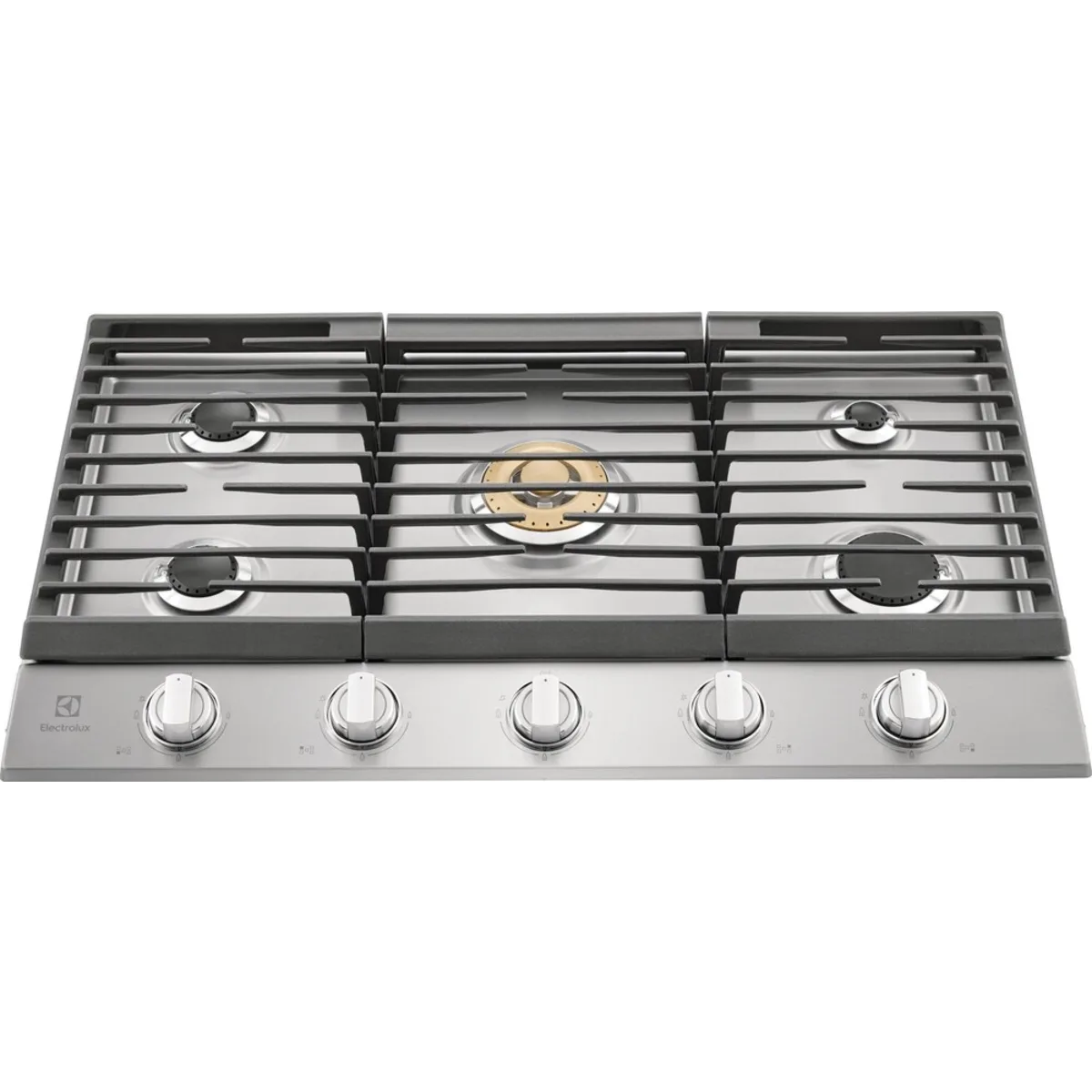 Electrolux - ECCG3668AS - 36 Inch Gas Cooktop with 5 Sealed Burners, Continuous Cast Iron Grates, Power Burner, LP Conversion Kit Included, ADA Compliant, and CSA Listed