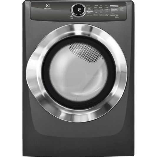 Electrolux - EFME617STT - 27 Inch 8.0 cu. ft. Electric Dryer with Moisture Sensor, Perfect Steam™, Instant Refresh, 9 Dry Cycles, 15 Min Fast Dry, Allergen Cycle, Extended Tumble, Luxury-Quiet Sound System and ENERGY STAR® Rated: Titanium