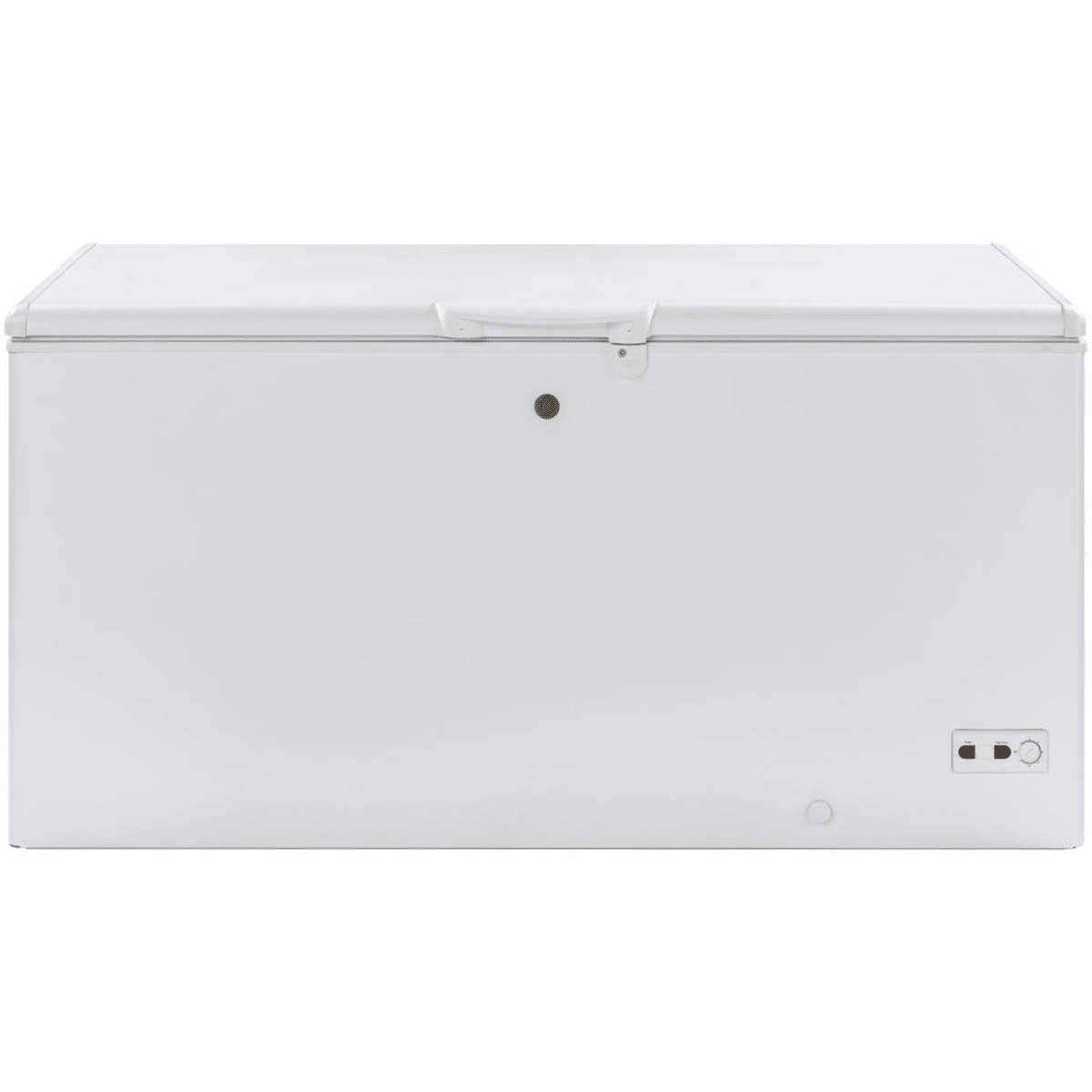 GE - FCM16SLWW - 65 Inch Manual Defrost Garage Ready Chest Freezer with 15.7 Cu. Ft. Capacity, Hi Temp Indicator, 2 Bulk Storage Baskets, Interior LED, and Lock with Key