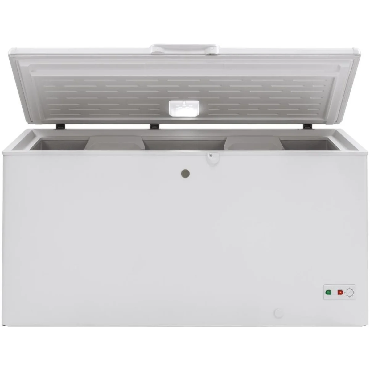 GE - FCM16SLWW - 65 Inch Manual Defrost Garage Ready Chest Freezer with 15.7 Cu. Ft. Capacity, Hi Temp Indicator, 2 Bulk Storage Baskets, Interior LED, and Lock with Key