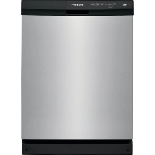 Frigidaire - FFCD2413US - 24 Inch Full Console Dishwasher with 14 Place Setting Capacity, 3 Wash Cycles, 60 dBA Silence Rating, Stay-Put Door, Heated Dry, Delay Start