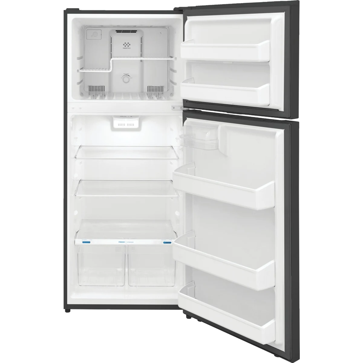 Frigidaire - FFHT1822UV - 28 Inch Top Freezer Refrigerator with 17.6 Cu. Ft. Total Capacity, Adjustable Glass Shelves, Humidity-Controlled Crispers, Gallon Bins, LED Lighting, Ice Maker Ready