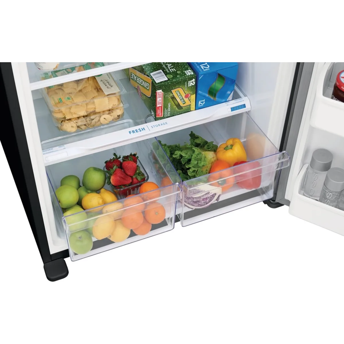 Frigidaire  FFTR1835VS 30 Inch Top Freezer Refrigerator with 18.3 Cu. Ft. Capacity, Adjustable Shelves, Humidity-Controlled Crispers, Half-width Deli Drawer, Gallon Door Bins, Auto-Close Doors, EvenTemp™ Cooling System, and ADA Compliant: Stainless Steel