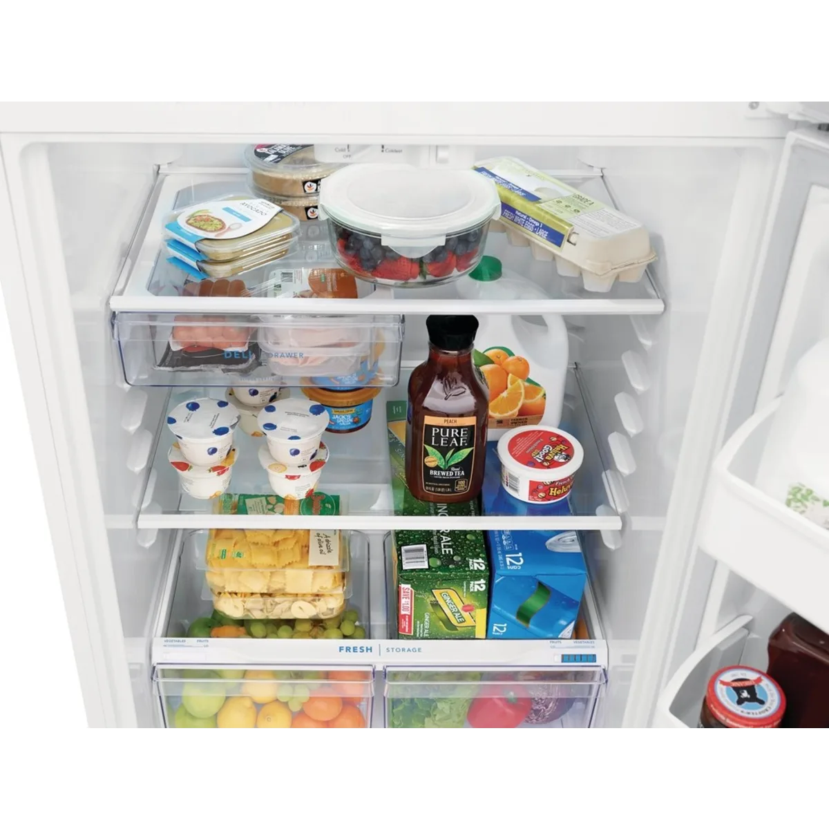 Frigidaire - FFHT1835VW - 30 Inch Top Freezer Refrigerator with 18.3 Cu. Ft. Capacity, Adjustable Shelves, Humidity-Controlled Crispers, Half-width Deli Drawer, Gallon Door Bins, EvenTemp™ Cooling System, ADA Compliant, and ENERGY STAR Certified: White