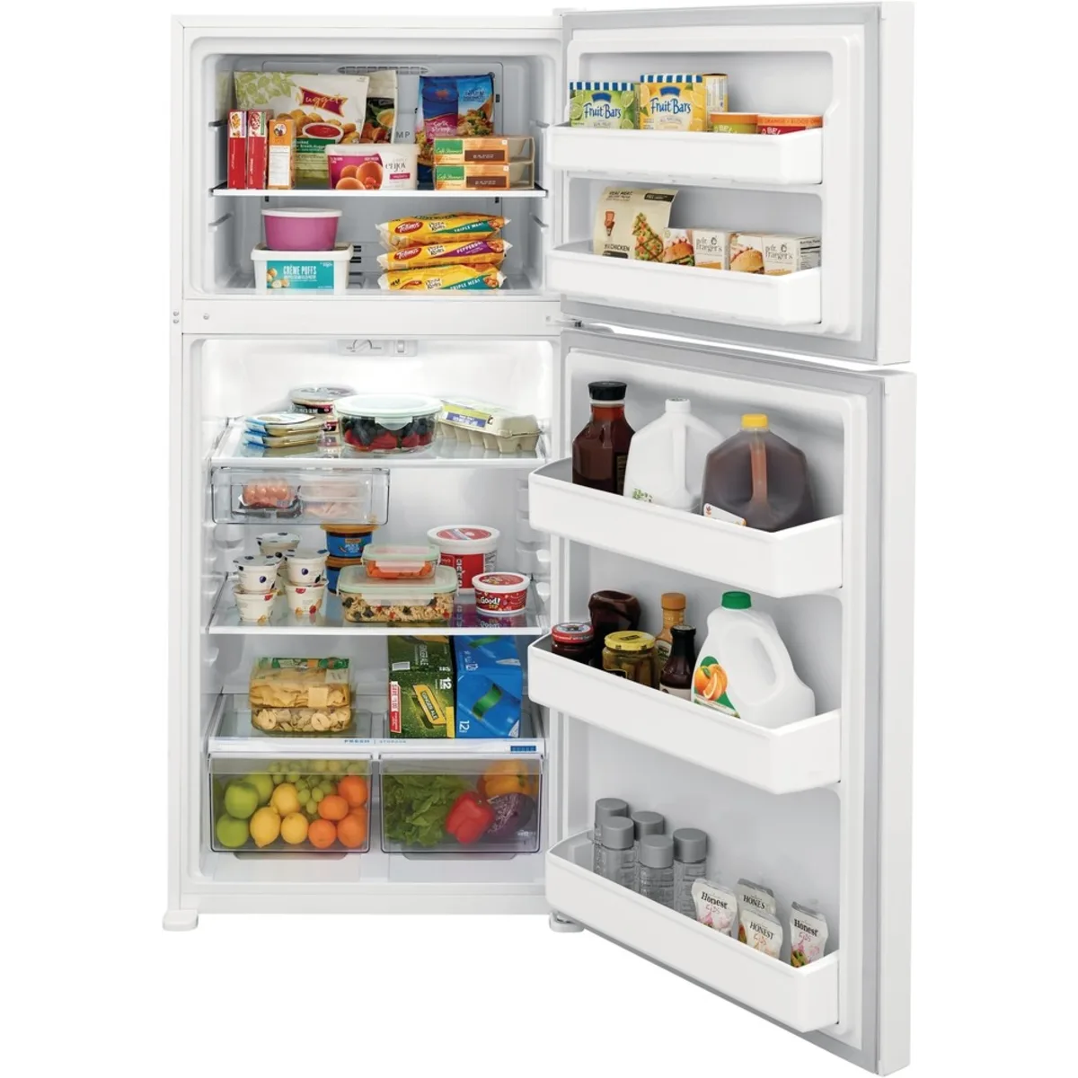 Frigidaire - FFHT1835VW - 30 Inch Top Freezer Refrigerator with 18.3 Cu. Ft. Capacity, Adjustable Shelves, Humidity-Controlled Crispers, Half-width Deli Drawer, Gallon Door Bins, EvenTemp™ Cooling System, ADA Compliant, and ENERGY STAR Certified: White