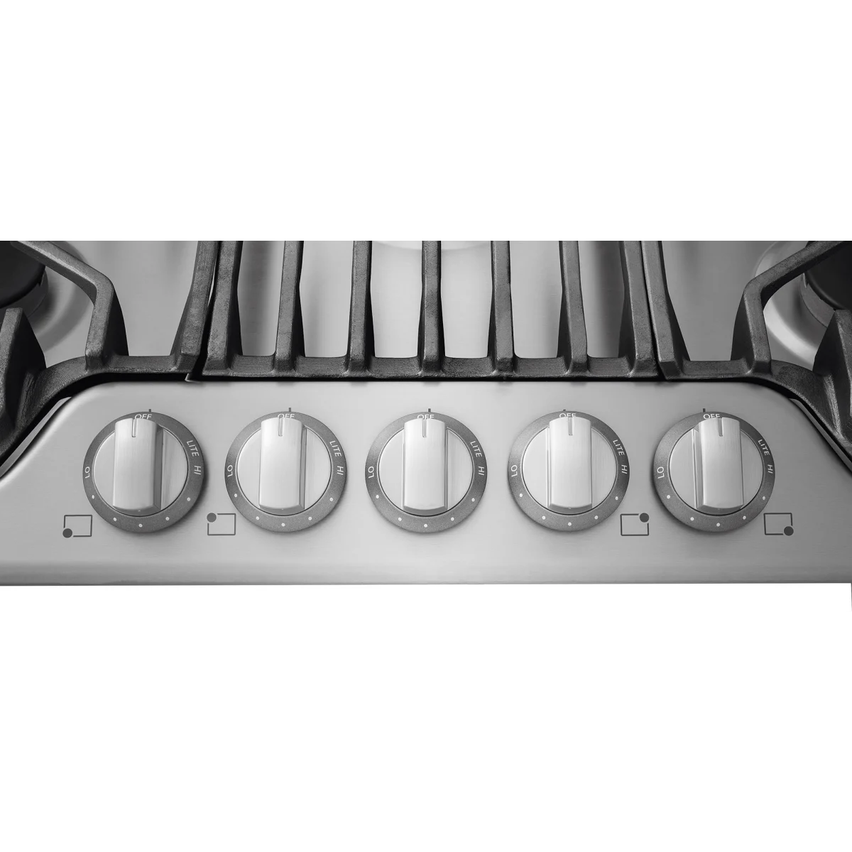 Frigidaire Professional Series - FPGC3077RS - Gas Cooktop with 5 Sealed Burners, Continuous Cast Iron Grates, 18,200 BTU PowerPlus™ Burner, PrecisionPro Control™ Knobs, Removable Griddle, and ADA Compliant Design: 30 Inch