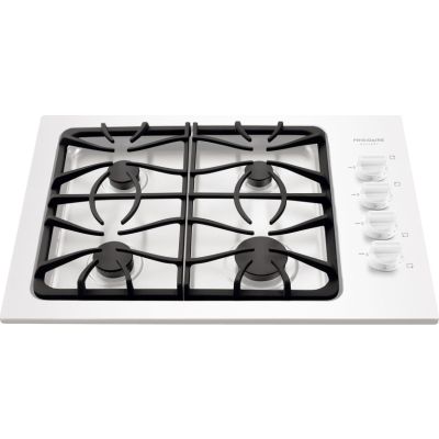 Frigidaire Gallery Series - FGGC3045KW - 30 Inch Gas Cooktop with 4 Sealed Burners, Cast Iron Continuous Grates, Express-Select Controls and LP Conversion Kit Included: White