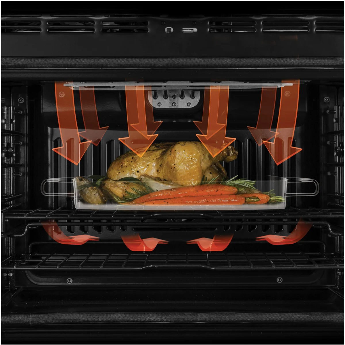 GE Profile - PT7550SFSS - 30 Inch Double Electric Wall Oven with True Convection, Meat Probe, Steam Clean, Ten-Pass Bake Element, Heavy-Duty Roller Rack, Glass Touch Controls, 10 Total cu. ft. Capacity
