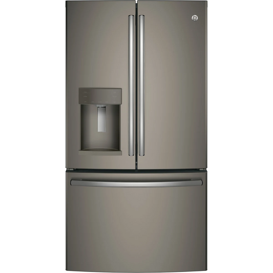 GE -  GFE28GMKES - 36 Inch French Door Refrigerator with 27.7 Cu. Ft. Capacity, TwinChill™, Turbo Cool/Freeze, Showcase LED, Enhanced Shabbos Mode, Ice Maker, Ice & Water Dispenser, Advanced Filtration, ADA Compliant