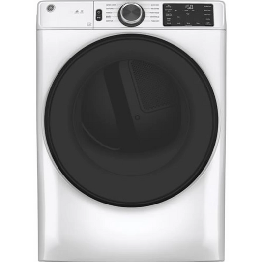 GE - GFD55GSSNWW - 28 Inch Gas Smart Dryer with 7.8 Cu. Ft. Capacity, Wi-Fi, 10 Dryer Programs, Sensor Dry, Sanitize, Quick Dry, Delay Dry, Wrinkle Care, ADA Compliant, and Energy Star®: White