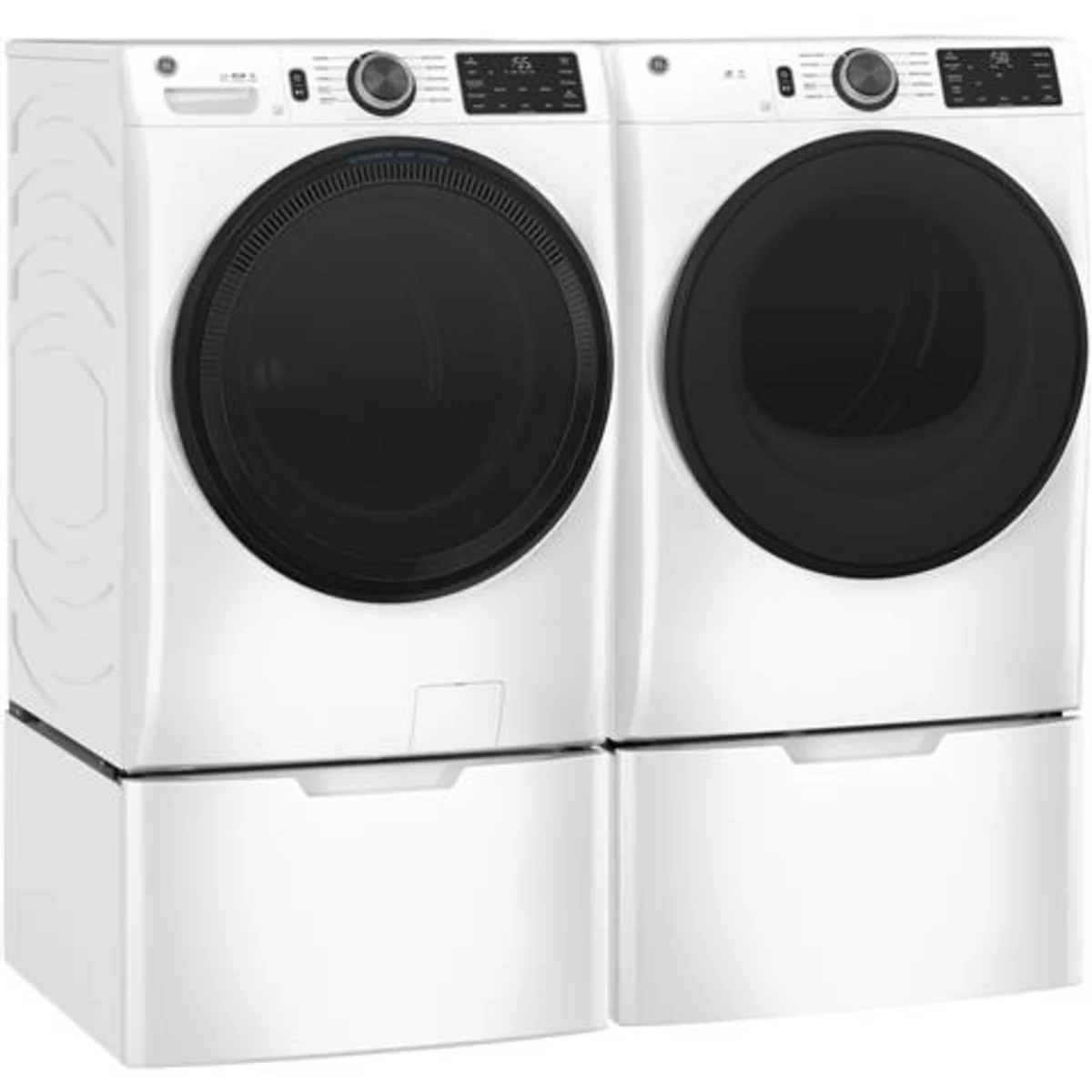 GE - GFD55GSSNWW - 28 Inch Gas Smart Dryer with 7.8 Cu. Ft. Capacity, Wi-Fi, 10 Dryer Programs, Sensor Dry, Sanitize, Quick Dry, Delay Dry, Wrinkle Care, ADA Compliant, and Energy Star®: White