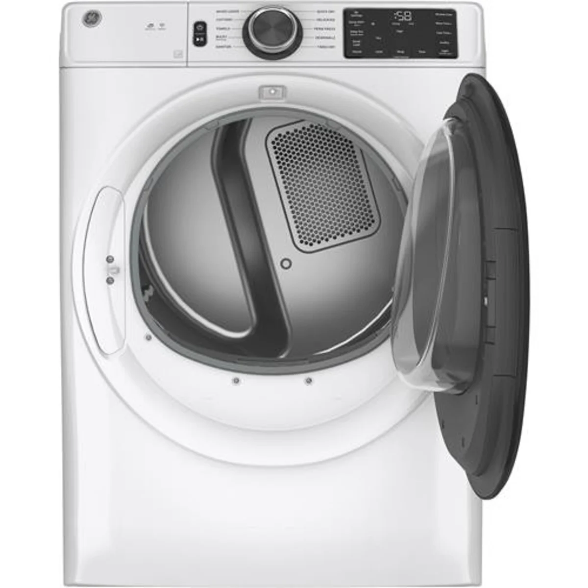 GE - GFD55GSSNWW - 28 Inch Gas Smart Dryer with 7.8 Cu. Ft. Capacity, Wi-Fi, 10 Dryer Programs, Sensor Dry, Sanitize, Quick Dry, Delay Dry, Wrinkle Care, ADA Compliant, and Energy Star®: White