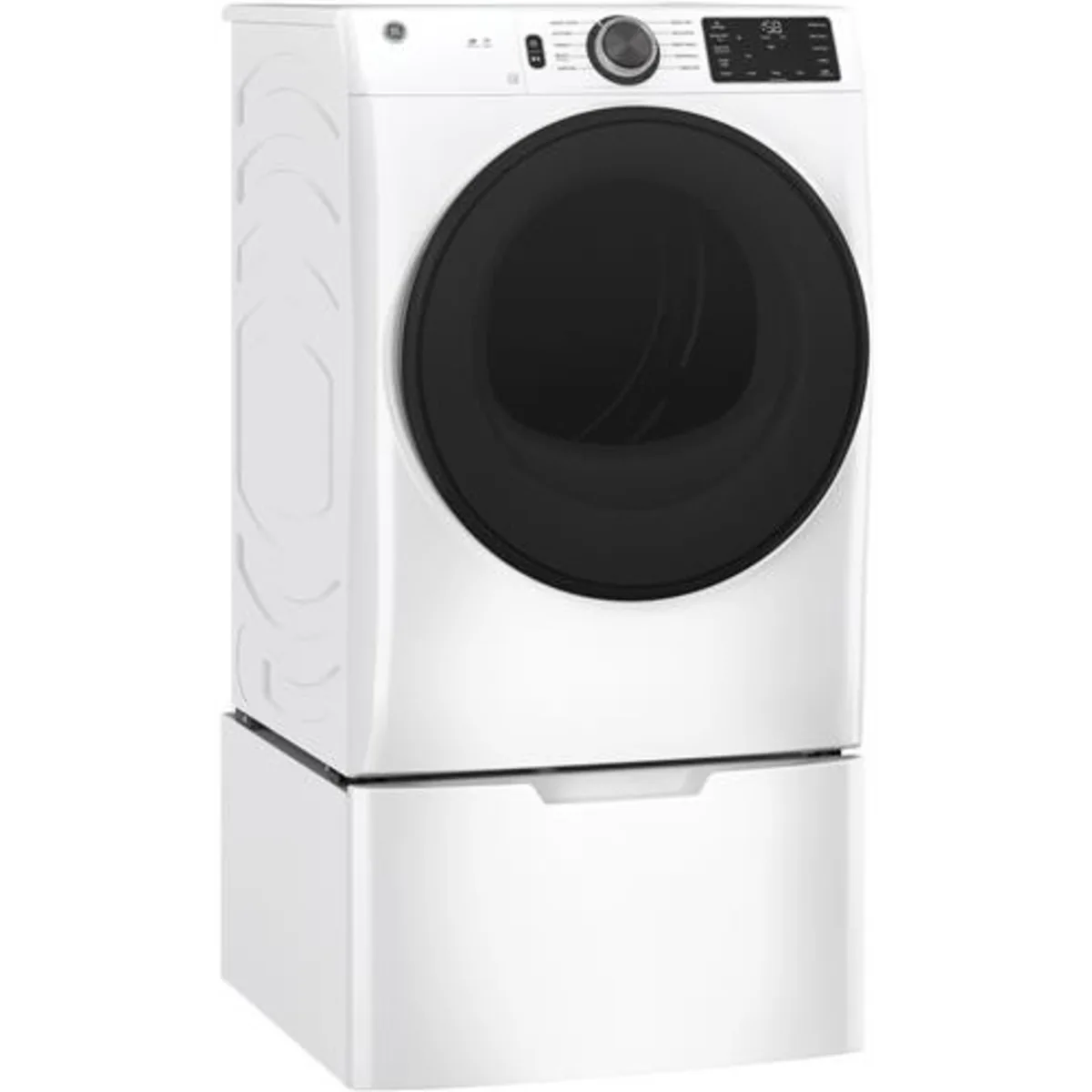 GE - GFD55GSSNWW - 28 Inch Gas Smart Dryer with 7.8 Cu. Ft. Capacity, Wi-Fi, 10 Dryer Programs, Sensor Dry, Sanitize, Quick Dry, Delay Dry, Wrinkle Care, ADA Compliant, and Energy Star®: White