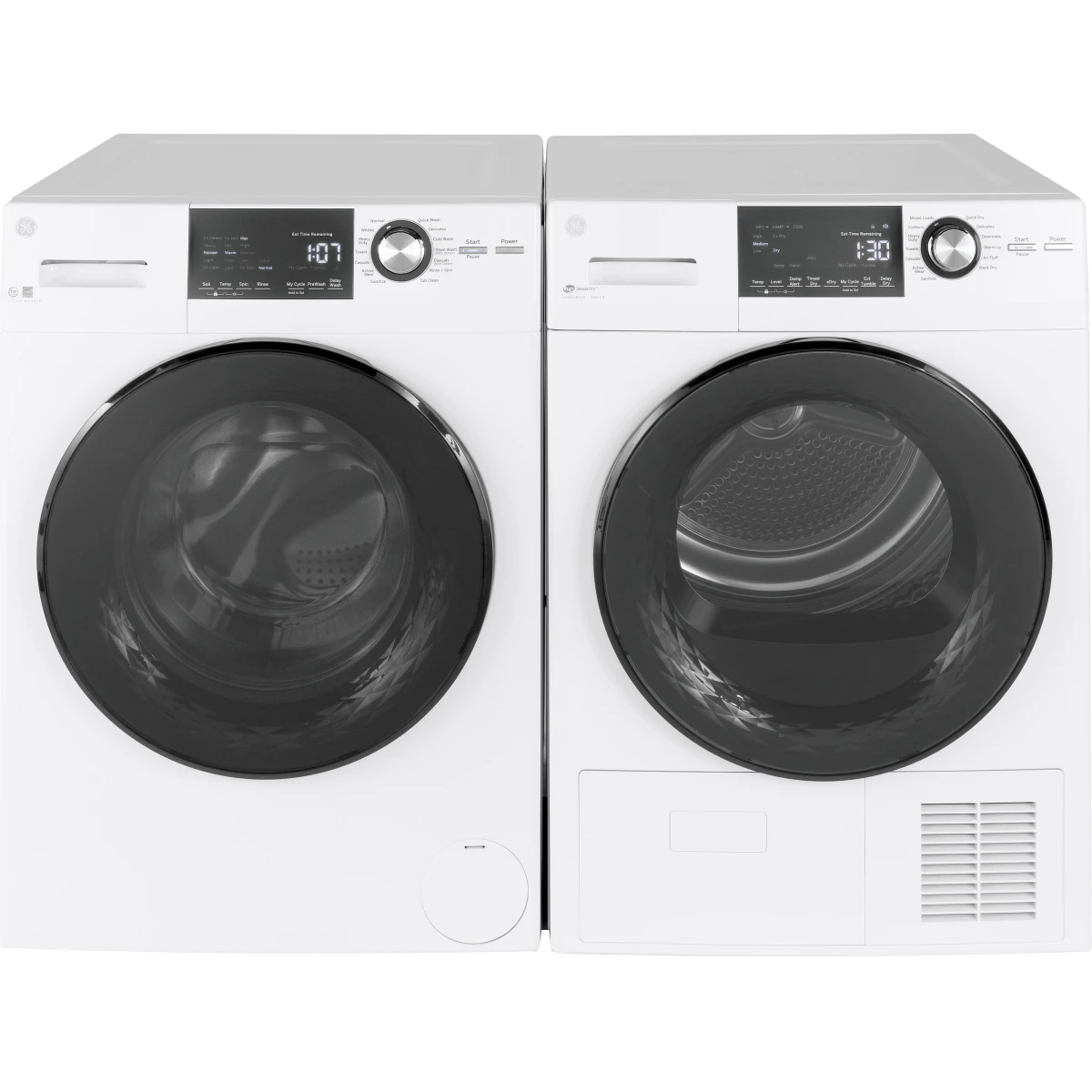 GE - GFT14ESSMWW - 24 Inch Electric Dryer with 4.1 Cu. Ft. Capacity, Damp Dry Signal, 13 Dryer Programs, Sensor Dry™, Sanitize, Delay Dry, and ENERGY STAR® Qualified