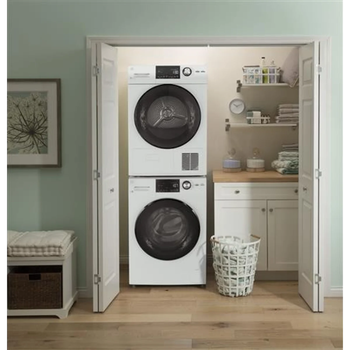 GE - GFD14ESSNWW - 24 Inch Electric Dryer with 4.3 Cu. Ft. Capacity, 13 Dryer Programs, Sensor Dry, Sanitize, Delay Start, Quick Dry, and Energy Star®