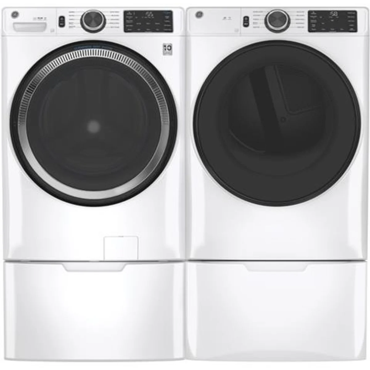 GE - GFW550SSNWW - 28 Inch Smart Front Load Washer with 4.8 cu. ft. Capacity, 10 Cycles, UltraFresh Vent System With OdorBlock™, Microban® Antimicrobial Technology,