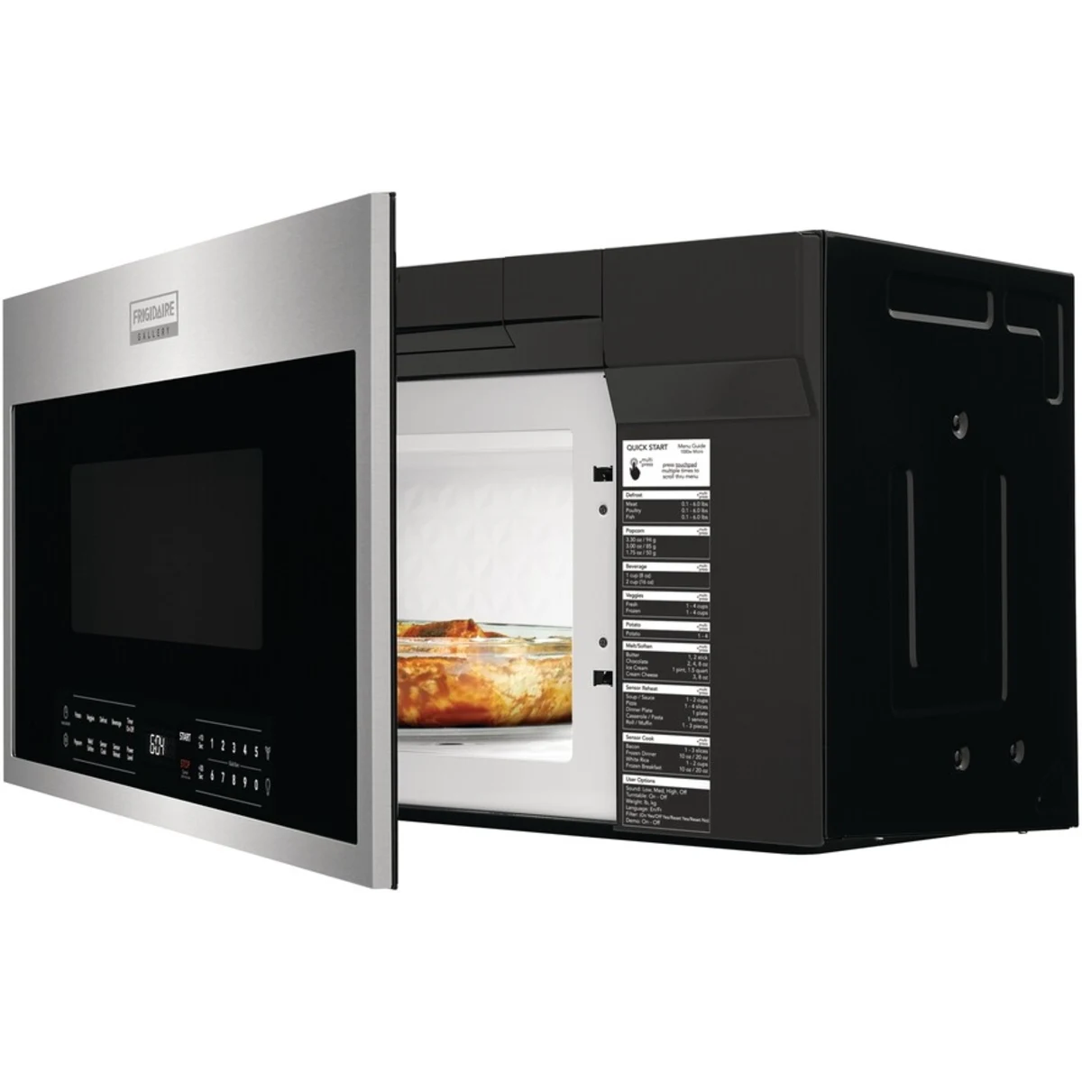 Frigidaire Gallery Series - GMOS1964AF - 1.9 cu. ft. Over-The-Range Microwave with 1,000 Watts, 3-Speed 400 CFM Venting System, Glass Turntable, Sensor Cook, and LED Lighting: Stainless Steel