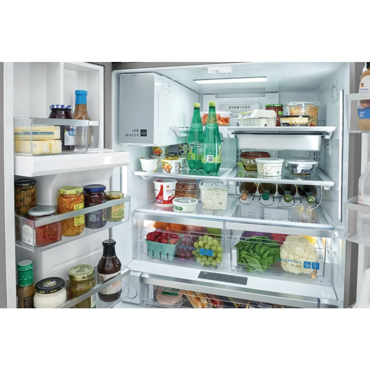 Frigidaire - GRFS2853AF - 36 Inch French Door Refrigerator with 27.8 Cu.Ft. Capacity, EvenTemp™ Cooling System, Adjustable Temp Drawer, Gallon Door bins, Crispers, Door Alarm, Dual Ice Maker, PurePour™
