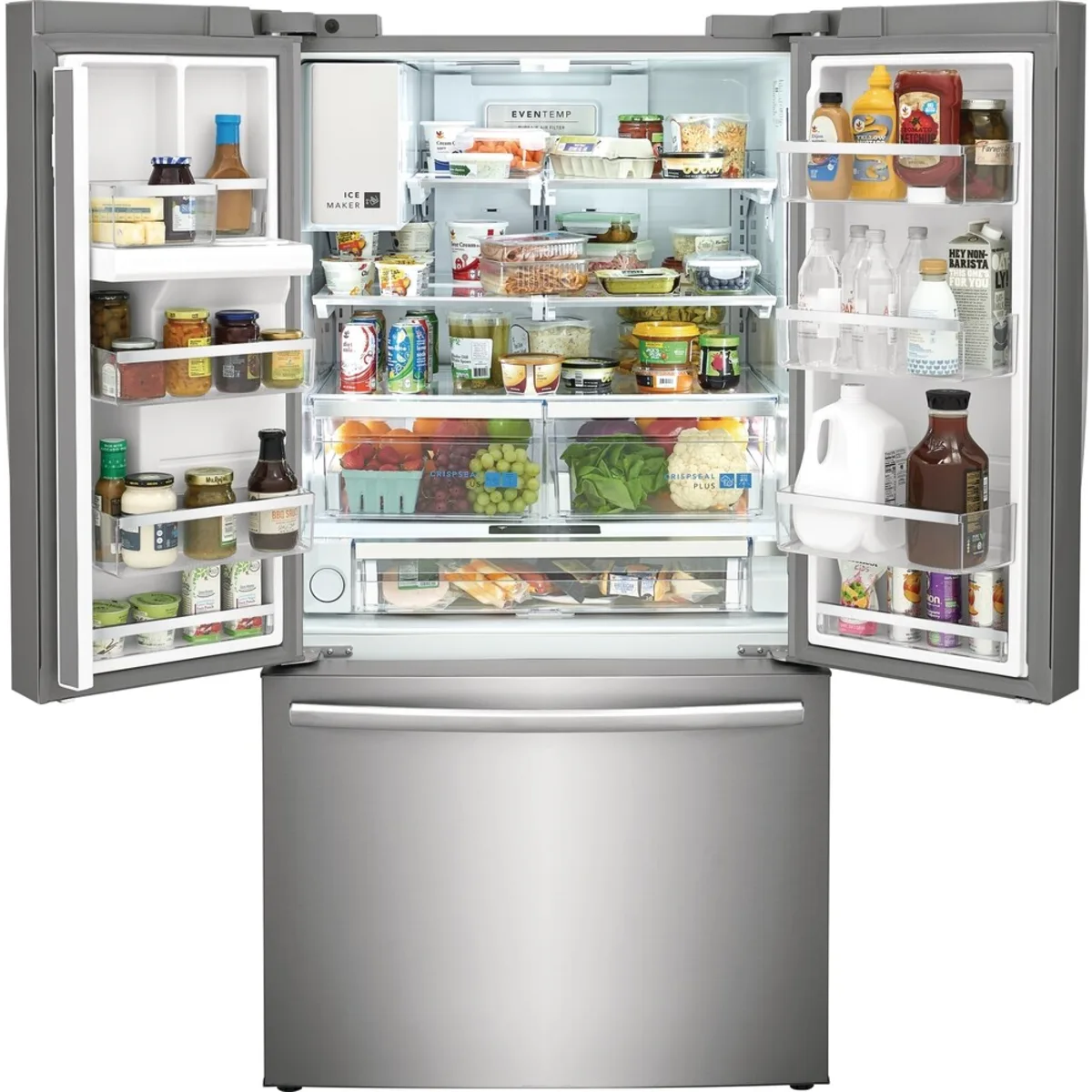 Frigidaire - GRFS2853AF - 36 Inch French Door Refrigerator with 27.8 Cu.Ft. Capacity, EvenTemp™ Cooling System, Adjustable Temp Drawer, Gallon Door bins, Crispers, Door Alarm, Dual Ice Maker, PurePour™