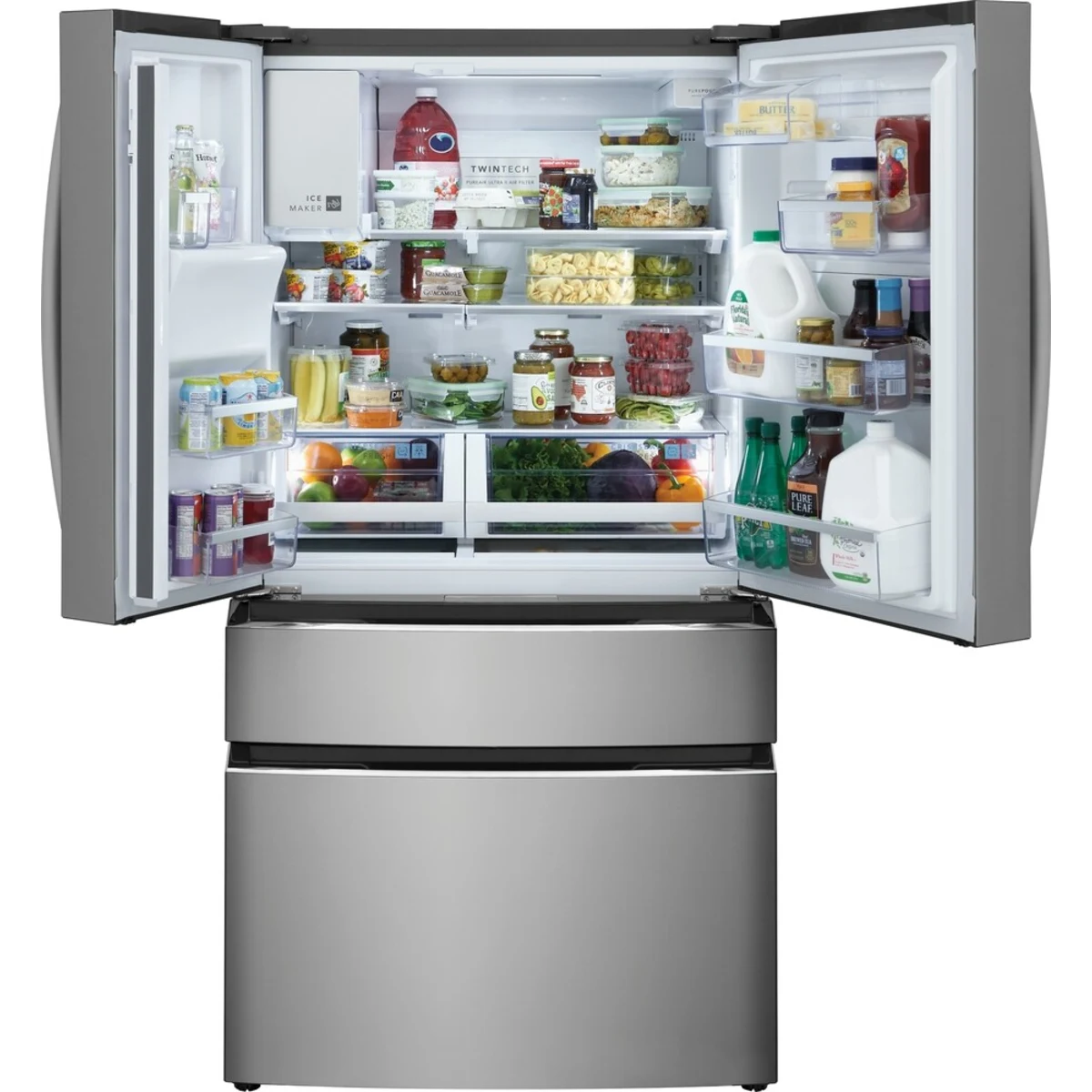 Frigidaire Gallery Series - GRMS2773AF - 36 Inch Freestanding French Door Refrigerator with 26.3 cu. ft. Total Capacity, 3 Glass Shelves, Custom-Flex® Drawer, Gallon Bins, and External Ice/Water Dispenser