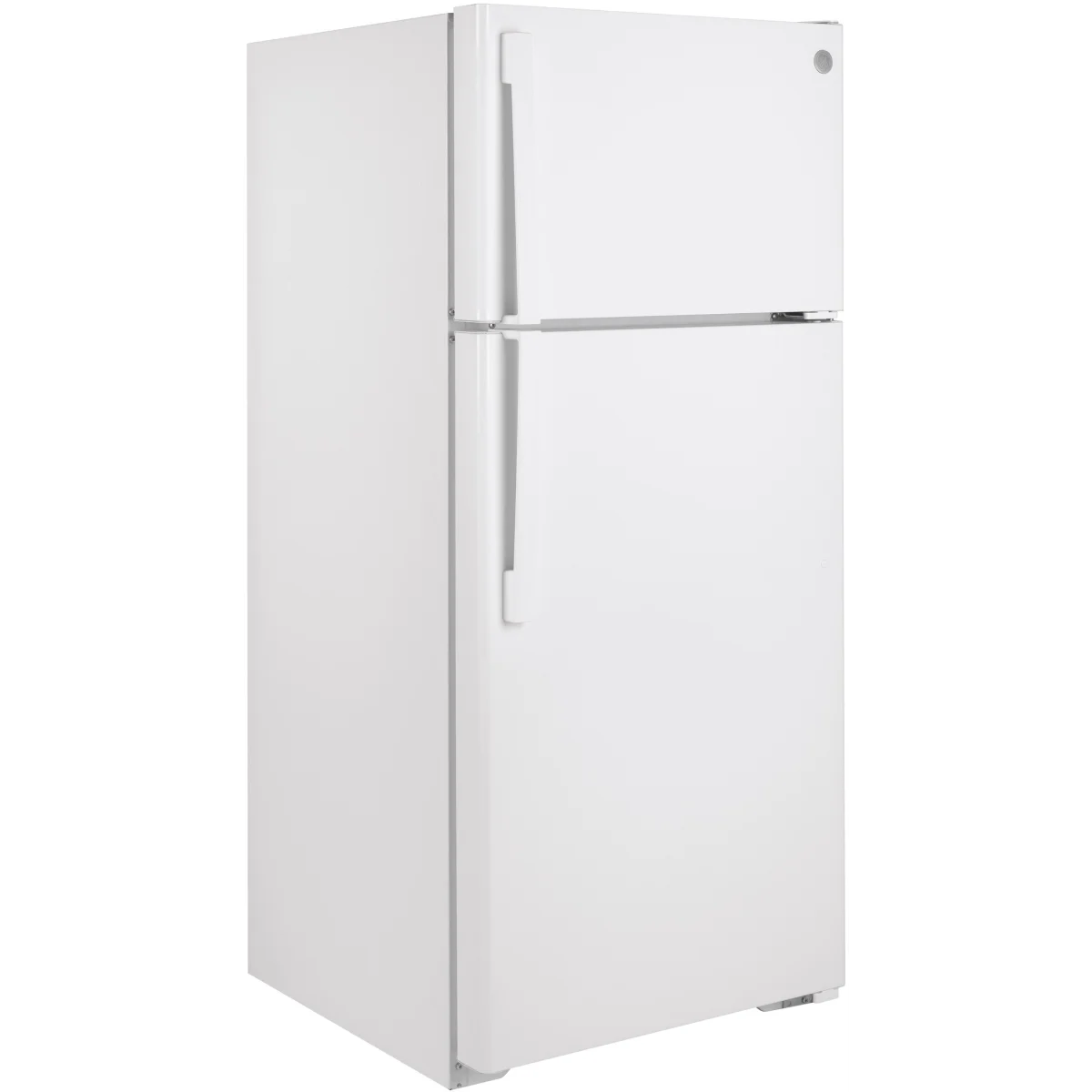 GE - GTS17DTNRWW - 28 Inch Top Freezer Refrigerator with 16.6 Cu. Ft. Capacity, LED Lighting, Adjustable Wire Shelves, Full-Width Door Shelves, Reversible Hinges, Frost-Free, ADA Compliant, Sabbath Mode, and ADA Compliant: White