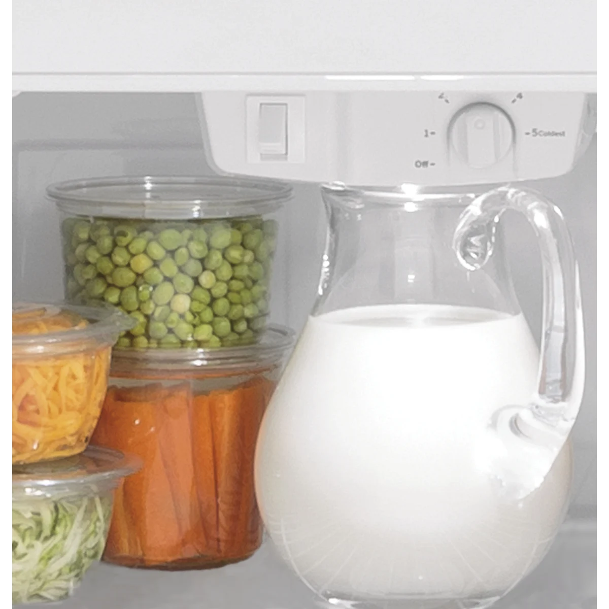 GE - GTS18HYNRFS - 28 Inch Top Freezer Refrigerator with 17.5 Cu. Ft. Capacity, Edge-To-Edge Glass Shelves, Sliding Deli Drawer, Gallon Door Bin, Dairy Compartment, LED Lighting, Upfront Temperature Controls, Sabbath Mode, Frost Free, and Icemaker-Ready