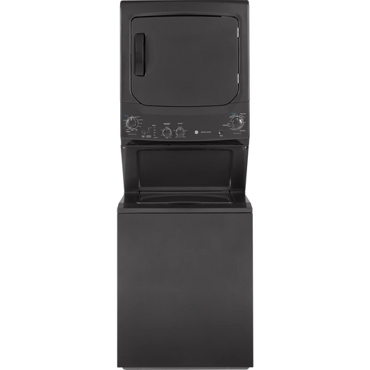 GE Spacemaker - GUD27ESPMDG - 27 Inch Electric Laundry Center with Auto-load Sensing, Cycle Status Lights, Rotary Controls, 11 Wash Cycles, 6 Wash/Rinse Temperatures and 800 RPM: Black