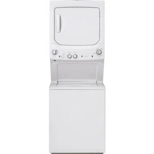 GE - GUD27GSSMWW 27 Inch Gas Laundry Center with Auto-load Sensing, Cycle Status Lights, Rotary Controls, 11 Wash Cycles, 6 Wash/Rinse Temperatures and 800 RPM