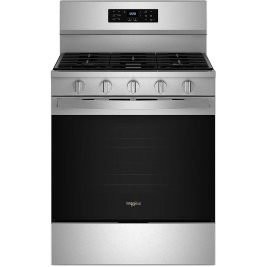 Whirlpool - WFGS5030RZ - 30 Inch Freestanding Gas Range with 5 Sealed Burners, 5.0 cu. ft. Convection Oven, SpeedHeat™ Burner, Griddle Zone, Storage Drawer, Air Cooking, No Preheat Air Fry, and Self Clean: Fingerprint Resistant Stainless Steel