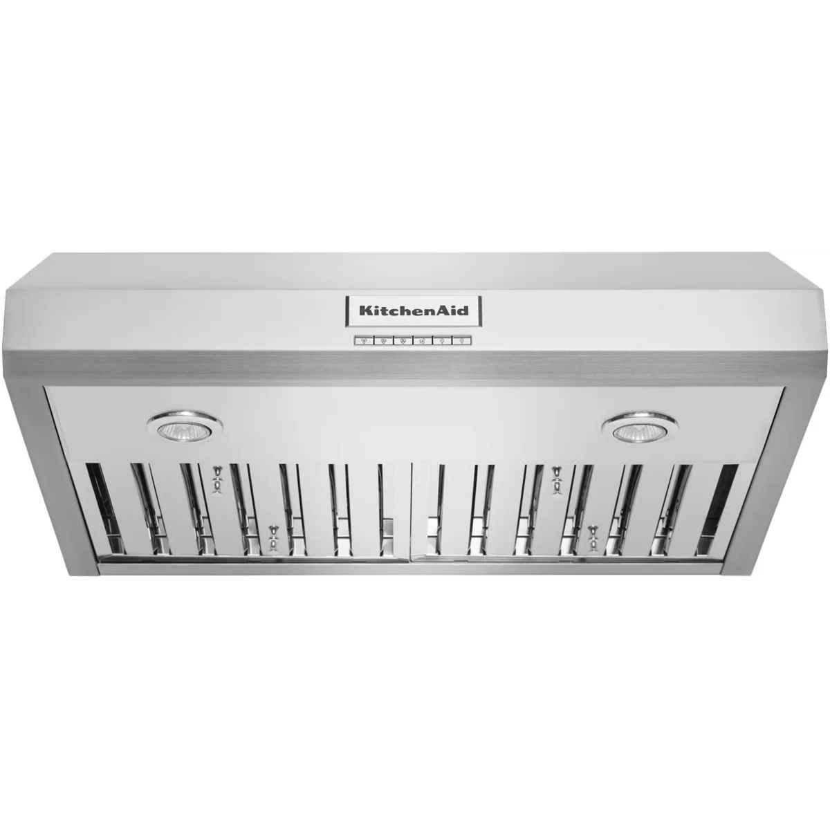 KitchenAid - KVUC600KSS - Commercial Style Under Cabinet Range Hood with 585 CFM Blower, 4-Speed Fan, Power Boost Function, Automatic Turn On, Power Boost Function, LED Lighting, Night Light Setting, Removable Stainless Steel Baffle Filters
